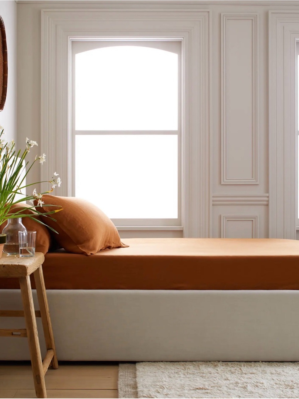 Quince - Queen fitted sheet only in Terracotta